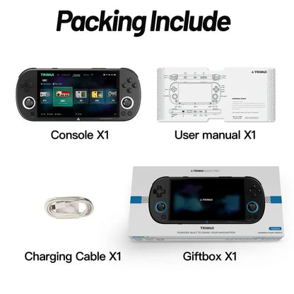 Trimui Smart Pro Retro Handheld Game Console with 4.96'' IPS HD Screen, Linux System, RGB Lighting, and Joystick for Classic Gaming