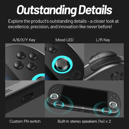 Trimui Smart Pro Retro Handheld Game Console with 4.96'' IPS HD Screen, Linux System, RGB Lighting, and Joystick for Classic Gaming