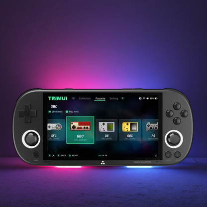 Trimui Smart Pro Retro Handheld Game Console with 4.96'' IPS HD Screen, Linux System, RGB Lighting, and Joystick for Classic Gaming